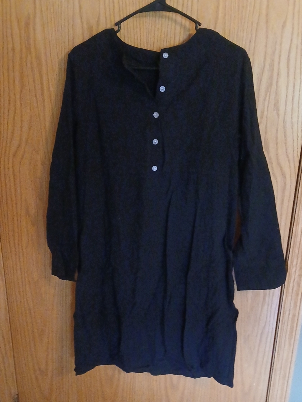 Summer Cotton Linin Midi Dress Casual Baggy Button Up Beach Shirt w/ Pockets